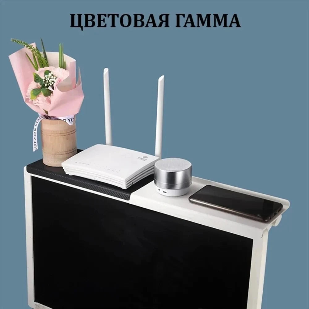 1pc hot selling computer and TV screen top storage rack wireless router, set-top box rack no hole storage home storage artifact