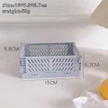 6 Color Organizing Storage Baskets Case Folding Student Desktop Basket Tape Stationery Plastic Foldable Container Storage Box