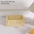 6 Color Organizing Storage Baskets Case Folding Student Desktop Basket Tape Stationery Plastic Foldable Container Storage Box